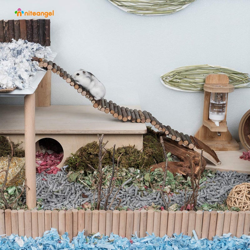 Niteangel Hamster Suspension Bridge Toy - Long Climbing Ladder for Dwarf Syrian Hamster Mice Mouse Gerbils and Other Small Animals (21.8" L x 2.8" W) - Image 2